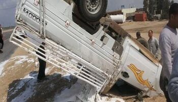 مصرع شخص إثر انقلاب سيارة نقل على الطريق الصحراوي بالجيزة