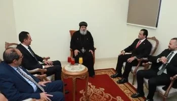 وفد حزب مستقبل وطن يزور المقر البابوي لتهنئة البابا تواضروس بعيد الميلاد المجيد