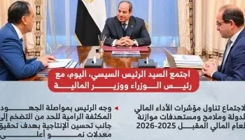 الرئيس السيسي يوجه بمواصلة جهود خفض التضخم وتحسين الإنتاجية