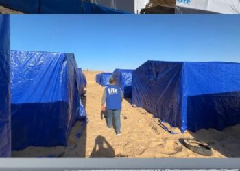 “لايف” تستكمل بناء المخيمات النظامية في كافة أنحاء قطاع غزة