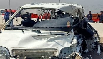 إصابة 7 أشخاص في حادث انقلاب ميكروباص أعلى الطريق الأوسطى