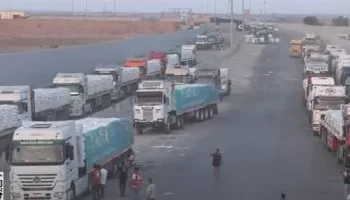 قوافل زاد العزة تواصل تدفق المساعدات من مصر إلى غزة عبر معبر كرم أبو سالم