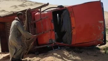 إصابة 6 أشخاص في انقلاب سيارة ربع نقل بطريق إسكندرية الصحراوي
