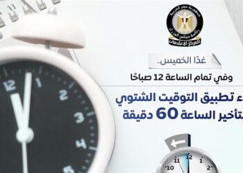 مجلس الوزراء: بدء تطبيق التوقيت الشتوي في مصر 2025 نهاية يوم الخميس