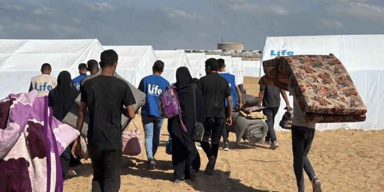 “من القاهرة إلى غزة.. قوافل «لايف للإغاثة» تواصل إغاثة النازحين رغم نقص الوقود وانهيار البنية التحتية