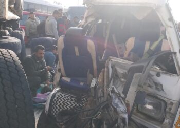 إصابة 10 تلاميذ وسائق في حادث تصادم مروع على طريق بلبيس ـ العاشر