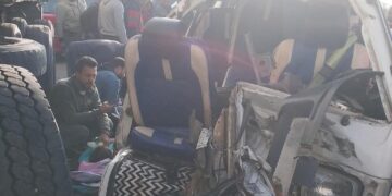 إصابة 10 تلاميذ وسائق في حادث تصادم مروع على طريق بلبيس ـ العاشر