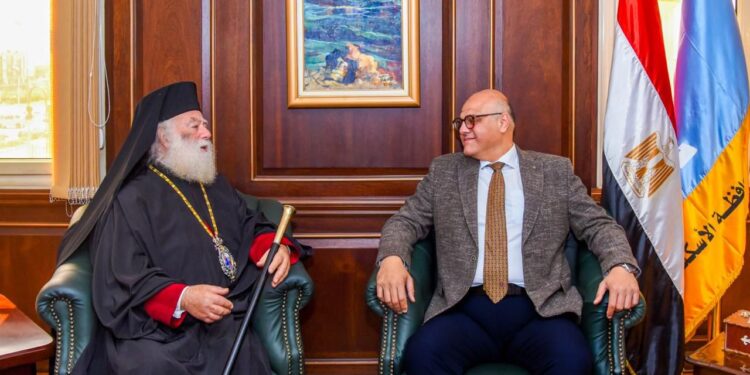 محافظ الإسكندرية يستقبل بطريرك الإسكندرية وسائر أفريقيا للروم الأرثوذكس