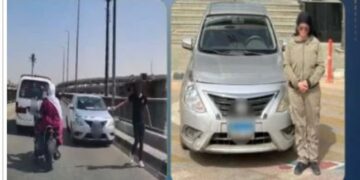 ضبط سيدة تقود سيارة عكس الاتجاه على طريق أكتوبر