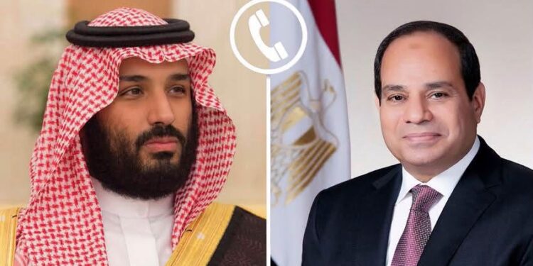 الرئيس السيسي ومحمد بن سلمان يبحثان تعزيز العلاقات المصرية السعودية وخفض التصعيد بالمنطقة